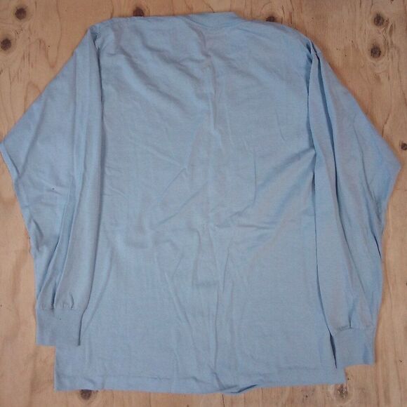 Vintage Screen Stars Blank Long Sleeve T-Shirt Light Blue - Picture 5 of 5
